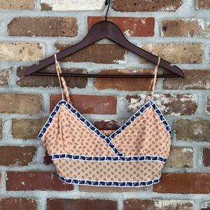 NWT Cropped Orange/Peach & Blue Paisley Crop Top